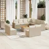 Image de vidaXL Salon de jardin 12 pcs - Beige résine tressée