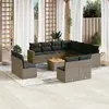 Image de vidaXL Salon de jardin 12 pcs - Gris
