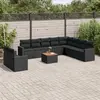 Image de VIDAXL Salon de jardin 11 pcs - Noir Résine Tressée
