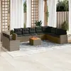 Image de vidaXL Salon de jardin 11 pcs gris résine tressée