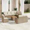 Image de vidaXL Salon de jardin bois et résine tressée - Beige