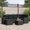 Image de vidaXL Salon de jardin 7 pcs - Noir