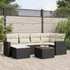 Image de vidaXL Salon de jardin 7 pcs Noir