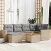 Image de vidaXL Salon de jardin 7 pcs - Mélange Beige