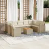 Image de VidaXL Salon de Jardin 10 pcs avec Coussins - Beige