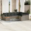 Image de vidaXL Salon de jardin 10 pcs avec coussins - Gris