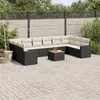 Image de vidaXL Salon de jardin 11 pcs avec coussins noir