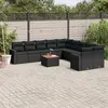 Image de VidaXL Salon de jardin 11 pcs - Noir résine tressée