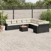 Image de vidaXL Salon de jardin 11 pcs - Noir
