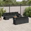 Image de VIDAXL Salon de jardin 11 pcs - Noir Résine Tressée