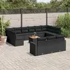 Image de vidaXL Salon de jardin 14 pcs résine tressée - Noir