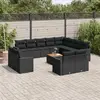 Image de Salon de jardin vidaXL 13 pièces - Résine tressée - Coussins noirs