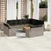 Image de vidaXL Salon de jardin avec coussins 13 pcs Résine tressée - Gris