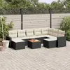 Image de vidaXL Salon de jardin 10 pcs - Noir