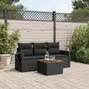 Image de vidaXL Salon de jardin 4 pcs - Noir