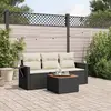 Image de vidaXL Salon de jardin 4 pièces noir résine tressée
