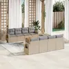 Image de vidaXL Salon de jardin avec coussins 9pcs mélange beige