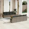 Image de vidaXL Salon de jardin 9pcs - Résine tressée - Gris