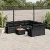 Image de vidaXL Salon de jardin 9 pcs - Noir Résine Tressée
