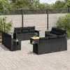 Image de vidaXL Salon de jardin 13 pcs avec coussins - Noir