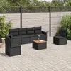 Image de vidaXL Salon de jardin 7 pcs - Noir