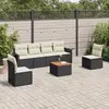 Image de Salon de jardin vidaXL 7 pcs - Noir