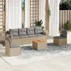 Image de vidaXL Salon de jardin 7 pcs mélange beige
