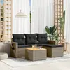Image de vidaXL Salon de jardin 5 pcs gris