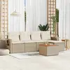 Image de vidaXL Salon de jardin 6 pcs - Beige