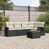 Image de VidaXL Salon de jardin 6 pcs - Noir résine tressée
