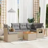 Image de vidaXL Salon de Jardin avec Coussins 6 pcs Résine Tressée Beige