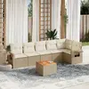 Image de vidaXL Salon de jardin 7 pcs - Beige