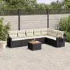 Image de VIDAXL Salon de jardin 8 pcs avec coussins - Noir