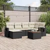 Image de Salon de jardin 7 pcs résine tressée noir avec coussins