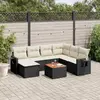 Image de vidaXL Salon de jardin 8 pcs - Noir