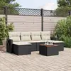 Image de vidaXL Ensemble salon de jardin, 7 pcs - Noir