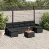 Image de vidaXL Salon de jardin 8 pcs Résine tressée - Noir