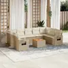 Image de vidaXL Salon de jardin 10 pcs - Beige