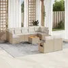Image de vidaXL Salon de jardin 10 pcs - Beige