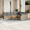 Image de vidaXL Salon de jardin 10 pcs mélange beige