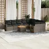 Image de vidaXL Salon de jardin avec coussins 10 pcs Gris Résine Tressée