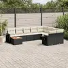 Image de VidaXL Salon de jardin 10 pcs - Noir