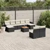 Image de vidaXL Salon de jardin 10 pcs résine tressée noir avec coussins