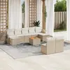 Image de vidaXL Salon de jardin - 10 pièces - Résine tressée beige