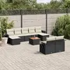 Image de vidaXL Salon de jardin 10 pcs avec coussins noir