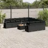 Image de VIDAXL Salon de jardin 12 pcs - Noir résine tressée