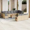 Image de vidaXL Salon de jardin et coussins 14 pcs - Mélange beige