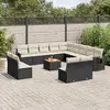 Image de Salon de jardin vidaXL 14 pièces avec coussins - Noir