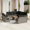 Image de vidaXL Salon de jardin 12 pcs - Gris