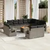 Image de vidaXL Salon de jardin 13 pcs - Résine tressée - Gris
